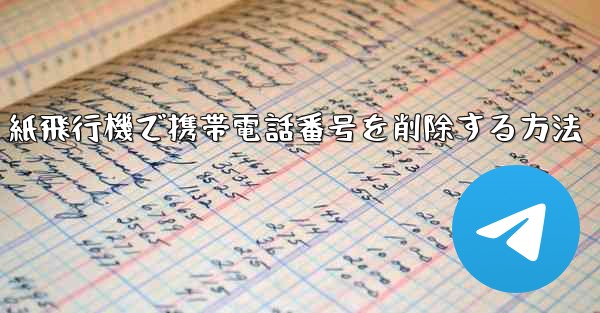 <b>紙飛行機で携帯電話番号を削除する方法</b>