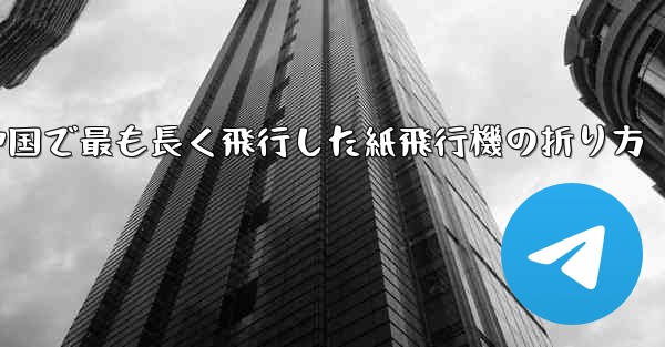 中国で最も長く飛行した紙飛行機の折り方