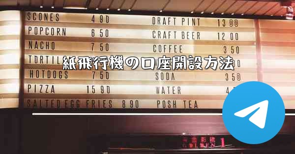 紙飛行機の口座開設方法