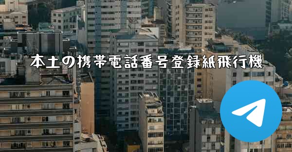 本土の携帯電話番号登録紙飛行機