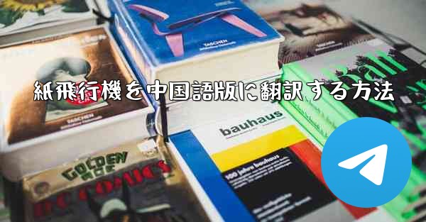 <b>紙飛行機を中国語版に翻訳する方法</b>