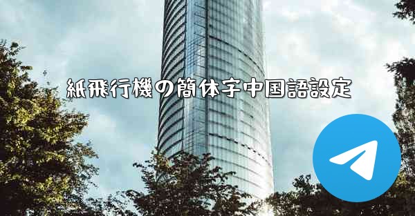 紙飛行機の簡体字中国語設定