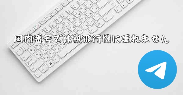 国内番号では紙飛行機に乗れません