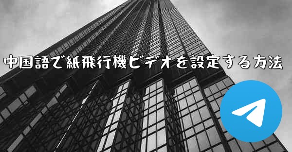 <b>中国語で紙飛行機ビデオを設定する方法</b>