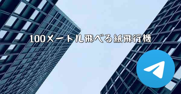 <b>100メートル飛べる紙飛行機</b>