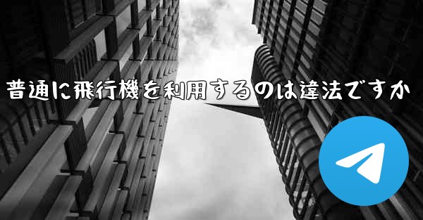 <b>普通に飛行機を利用するのは違法ですか</b>