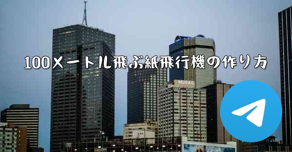 100メートル飛ぶ紙飛行機の作り方