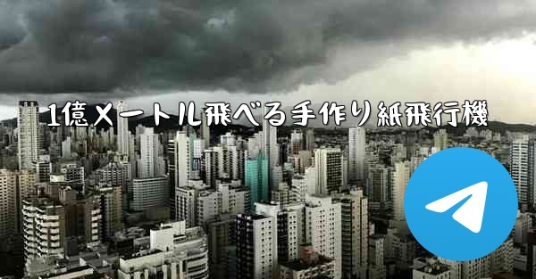 <b>1億メートル飛べる手作り紙飛行機</b>