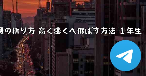 紙飛行機の折り方 高く遠くへ飛ばす方法 １年生