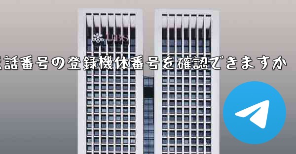 国内携帯電話番号の登録機体番号を確認できますか