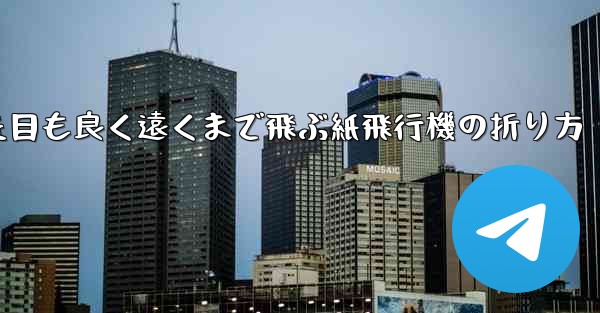 見た目も良く遠くまで飛ぶ紙飛行機の折り方