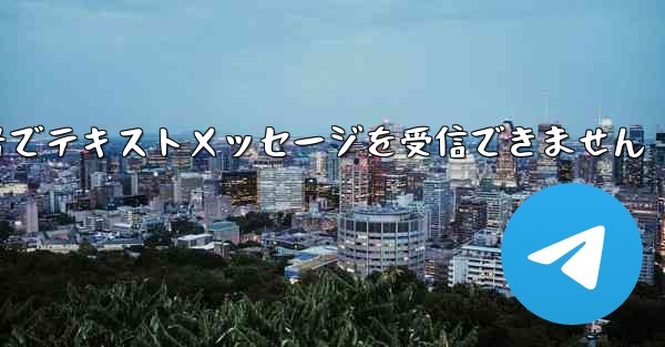 フライトに登録した国内携帯電話番号でテキストメッセージを受信できません