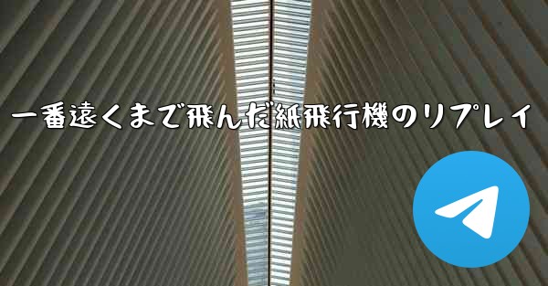 一番遠くまで飛んだ紙飛行機のリプレイ