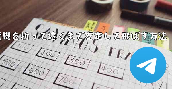 紙飛行機を折って遠くまで安定して飛ばす方法