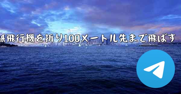 一番遠い紙飛行機を折り100メートル先まで飛ばす