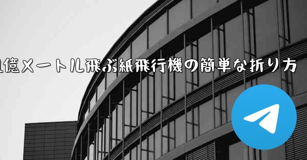 1億メートル飛ぶ紙飛行機の簡単な折り方
