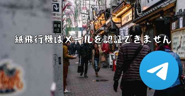 紙飛行機はメールを認証できません