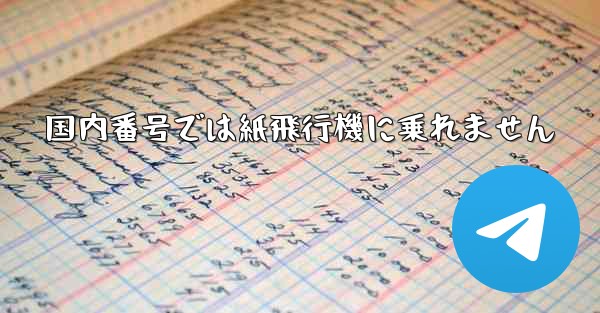 国内番号では紙飛行機に乗れません