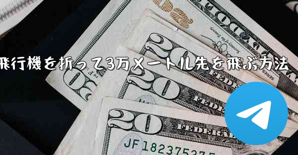 紙飛行機を折って3万メートル先を飛ぶ方法