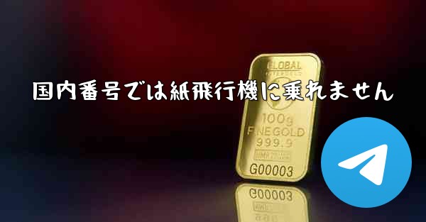 国内番号では紙飛行機に乗れません